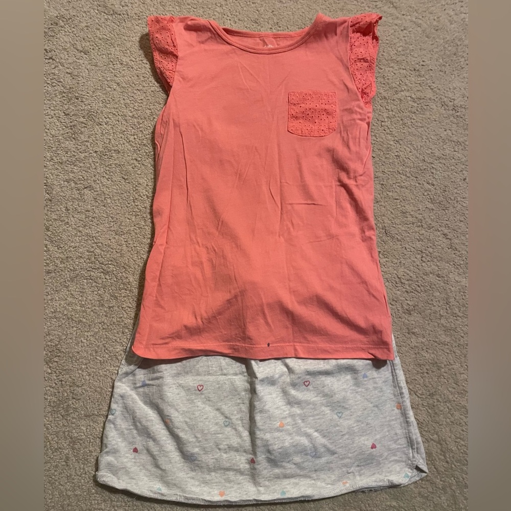 Eyelet T-shirt with Heart Skort